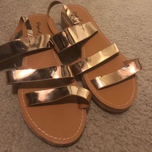 Rose Gold sandals. Size 8